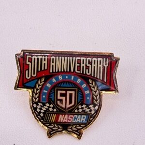 1948-1998 Nascar 50th Auto Racing Sports Lapel Enamel Hat Lapel Vest Pin Back